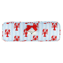 Quilted Hair Tool Bag - Blue Stripes + Lobsters