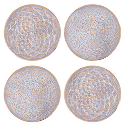 Lilac Stamped Appetizer Plates - Set of 4
