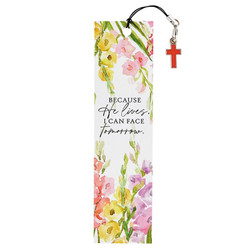 Because He Lives Bookmark With Charm - 12/pk