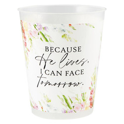 Because He Lives Plastic Gathering Cup Set - 4 sets/pk