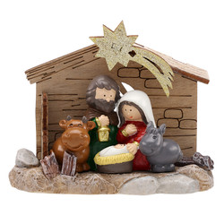Cute Nativity with Shooting Star Stable Figurine