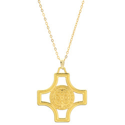 Gold St. Benedict Modern Maltese Cross Pendant - 12/pk