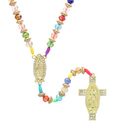 Our Lady of Guadalupe Multicolor Ornate Cord Rosary - 2/pk