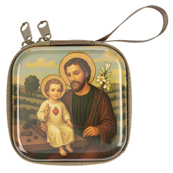 St. Joseph and Child Zippered Rosary Box - 4/pk