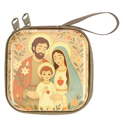 Holy Family Zippered Rosary Box - 4/pk