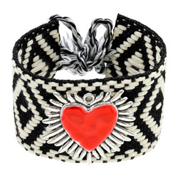 Sacred Heart Fabric Cuff Bracelet - 8/pk