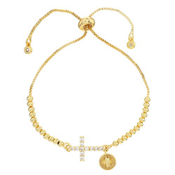 St. Jude Beaded Cross and Medal Bracelet