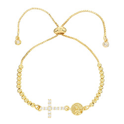Our Lady of Guadalupe Beaded Cross and Medal Bracelet