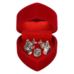 5-Piece Nativity in Velveteen Heart Gift Box - 8/pk
