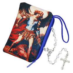 Rosary with St. Michael Zippered Case - 10/pk