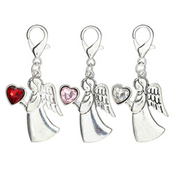 Guardian Angel with Heart Key Clip Assortment (3 Asst) - 12/pk