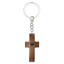Heart of Jesus Mini Comfort Hand Cross Key Chain - 12/pk