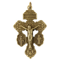 Medium Bronze Triple Protection Pardon Crucifix - 25pk