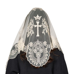 Champagne Cross and Crown Chapel Veil