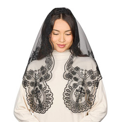 Black IHS and Cross Chapel Veil