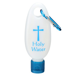 Holy Water Bottle with Carabiner Clip - 18/pk