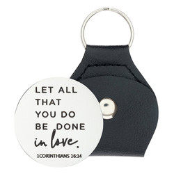 Let All That You Do Stainless Steel Pocket Coin with Case Key Ring - 12/pk