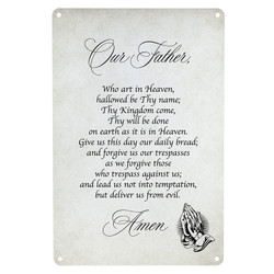 Our Father Prayer Tin Wall Sign - 3/pk