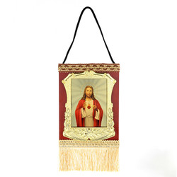 Sacred Heart Gold Foil Devotional Wall Hang - 2/pk