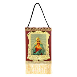 Immaculate Heart Gold Foil Devotional Wall Hang - 2/pk