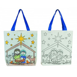 Color Your Own Tote Bag - Children's Nativity - 12/pk