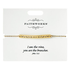 Bar Bracelet - Jesus is the Vine - Gold
