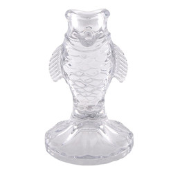 Clear Glass Fish Taper Candleholder