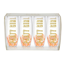 Double-Wall Champagne Flutes - Party Girl - Set of 4