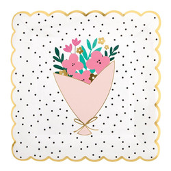 Foil Scalloped Plates - Floral