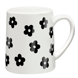 Artisan Tapered Mug - Black Flower