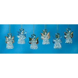 Colorful Spun Glass Angel Ornament Assortment