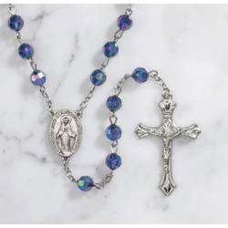 Acrylic Faceted Sapphire AB Finish Rosary