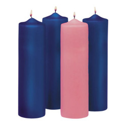 9" Advent Pillar Candle Set - Blue/Pink