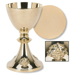 Grape Cluster Design Chalice and Paten Set