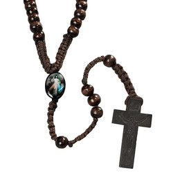 Divine Mercy Wood Rosary - 18/pk