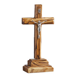 Olive Wood Standing Crucifix