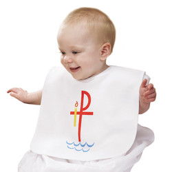 Baptismal Bib with Chi Rho - 6/pk