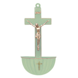White Crucifix Holy Water Font - 12/pk - [Consumer]Autom