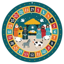 Round Starlight Nativity Advent Calendar - 12/pk