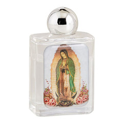Our Lady of Guadalupe Glass Holy Water Bottle - 12/pk