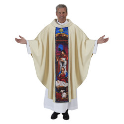 Stained Glass Nativity Chasuble