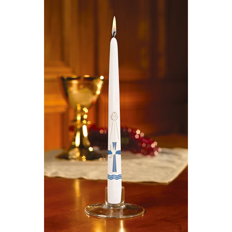 Baptism Taper Candle 24/pk [Consumer]Autom