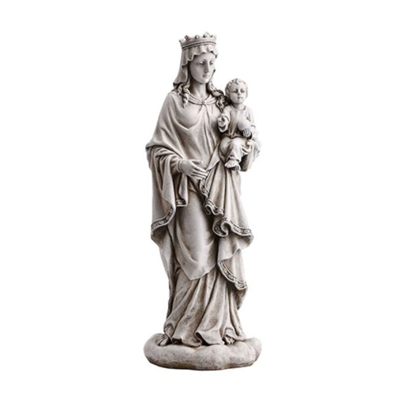 クィーンマリースタチュー Mary Queen of Heaven with Child Garden Statue - [Consumer]Autom