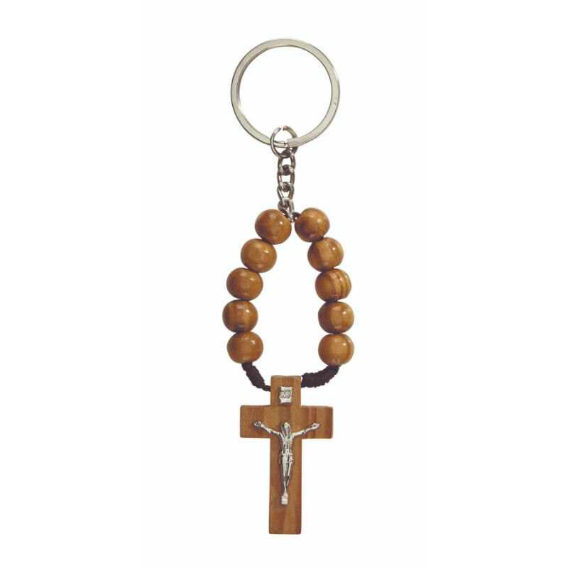 KOMI One Decade Rosary With Clasp – Mini Car Rosary For Rearview Mirror, Catholic Travel Protection Gift