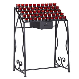 Votive Stand with Locking Offering Box - 50-Cup