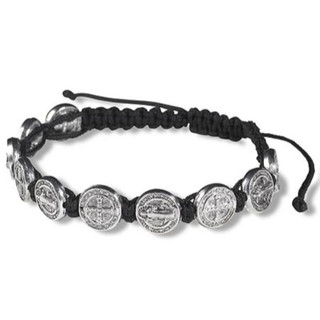 Black St. Benedict Medal Bracelet - 12/pk