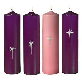 thumbnail image 2 of Topsics 4-Pack Advent Taper Candles - 10 Inch Purple & Pink Christmas Candles 2 of 11