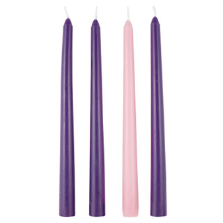 10" Advent Taper Candle Set - 6/pk