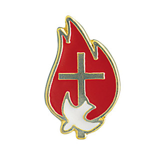 Red Flame Confirmation Lapel Pin - 25/pk