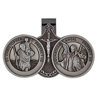 St. Christopher and Guardian Angel Visor Clip - 6/pk